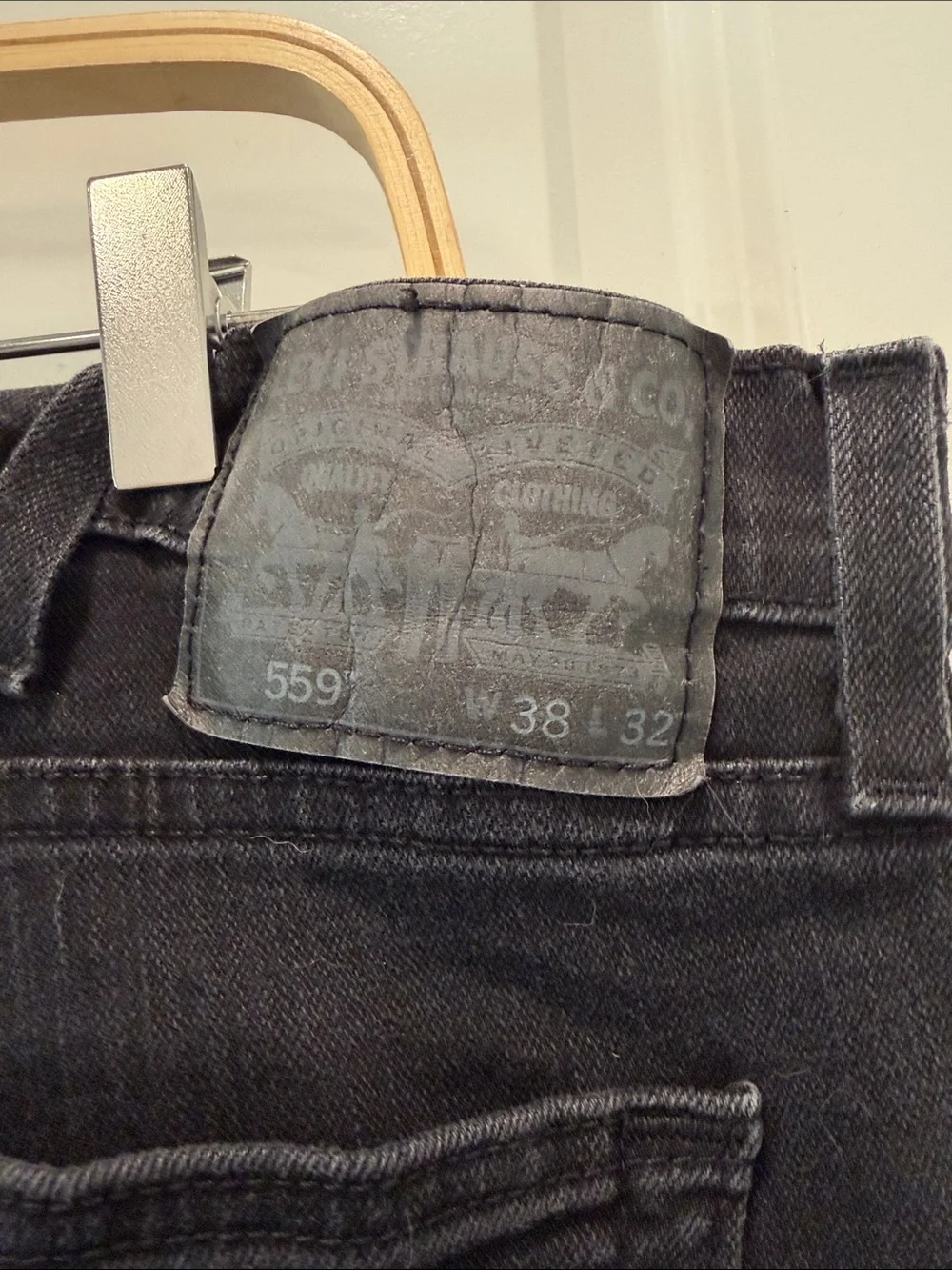 Levi's Black Straight Jeans 38x32